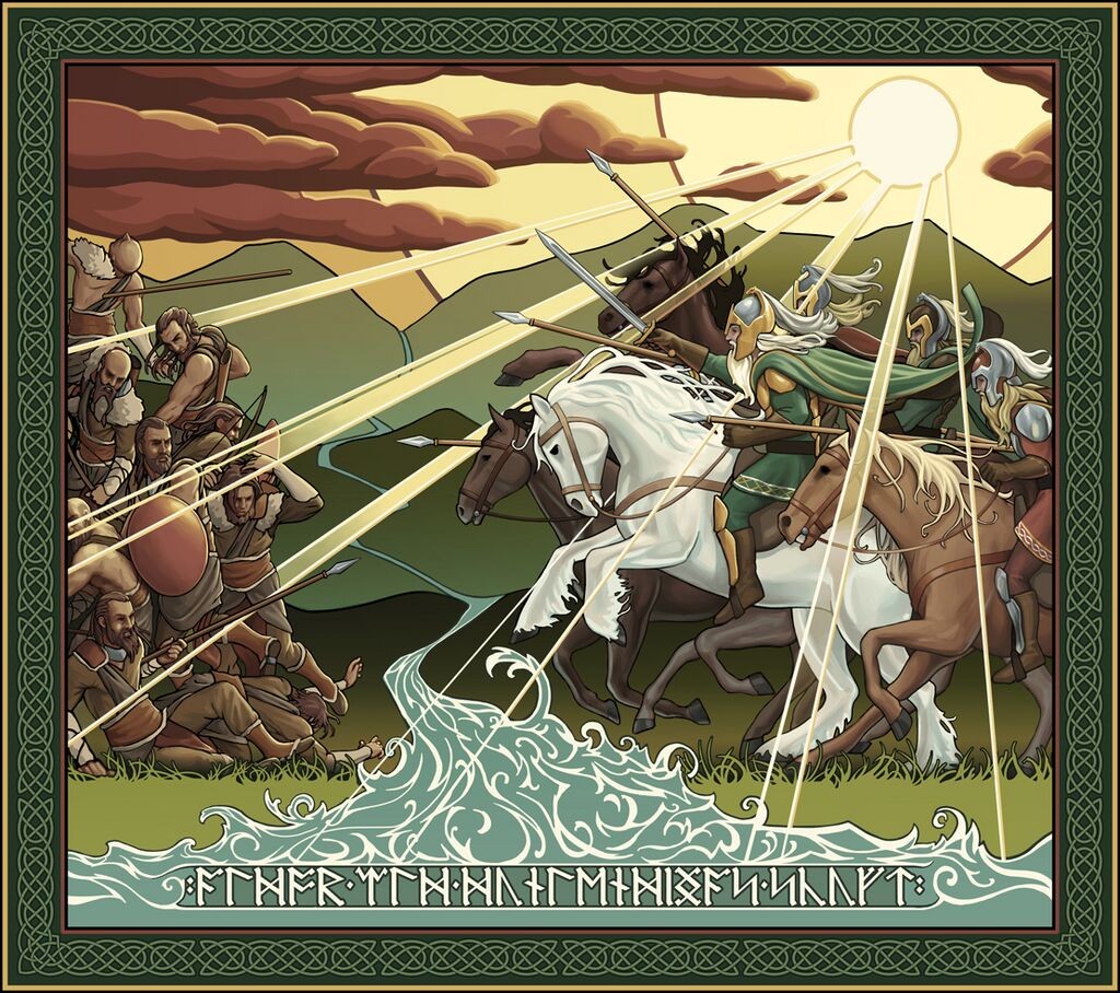 Aldor the Old drives the Dunlendings out of the Westfold, tapiserie din Stăpânul Inelelor: Online