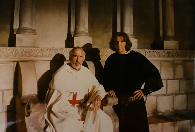 Actorul Christopher Lee în rolul marelui maestru al templierilor în filmul Ivanhoe din 1997